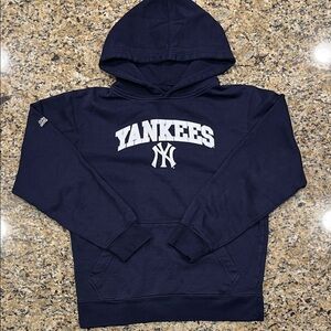 Stitches Dark Blue Yankees Hoodie Youth Size Large